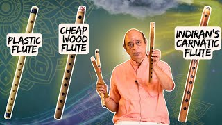 Carnatic Flute Review: Plastic vs  Cheap Wood  Vs Handmade Indiran's Carnatic Flute (D# Scale)