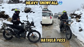 Nathula Pass Road Closed in Heavy Snowfall 🥶 Sikkim on BMW G310RR Ep.-06