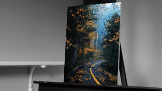 Painting A Fall Road Landscape with Acrylics   Paint with Ryan