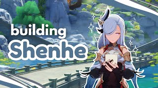 building Shenhe as a Kaeya main🩵❄️| cozy genshin impact gameplay ᝰ.ᐟ