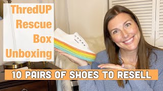 ThredUP 10 Pairs of Shoes Rescue Box Unboxing to Resell on eBay