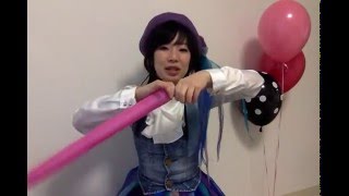 バルーンアート･お花のブレスレットの作り方 How to make balloonart flower bracelet