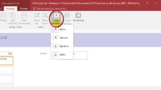 Microsoft Access 2016 Tutorial Modifying forms in Layout and design view