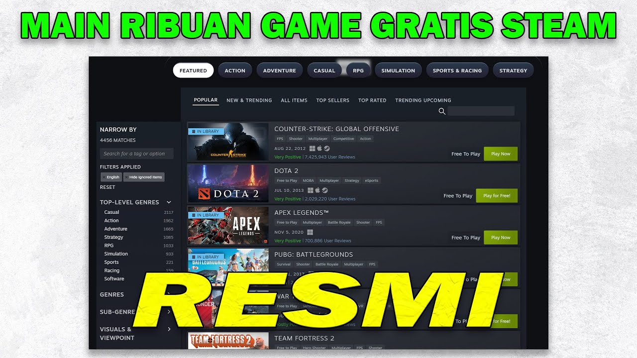 Cara Main Game Gratis Di Steam (RESMI) | Cara Memainkan Game PC Gratis ...