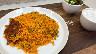 لوبیا پلو عطری و گیاهی با ماست طعم دار و سالاد به همراه نواب- lubia polo (green bean rice) by navab