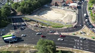 Armley Gyratory phase one surfacing works summer 2023 drone film