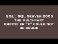 SQL : SQL Server 2005 The multi-part identifier 