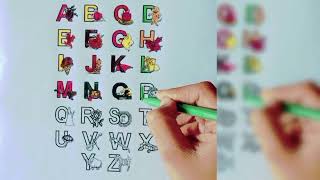abc alphabets writing tracing and color drawing