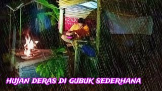 heavy rain in a simple hut all night - relaxation rain sounds, ASMR