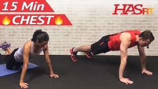 15 Min Chest Workout at Home - Chest Workouts with Dumbbells - Pectoral Exercises for Men & Women