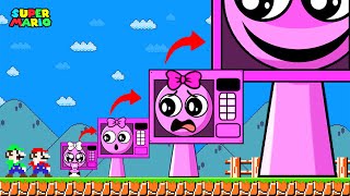 Mario and Luigi vs EVOLUTION of GIANT SPRUNKI PINK PINKI Calamity #sprunki