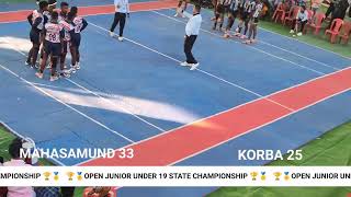 KORBA   🆚 MAHASAMUND || SEMI FINAL MATCH OPEN JUNIOR UNDER 19 STATE CHAMPIONSHIP