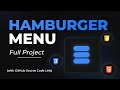 Animated Hamburger Menu using HTML, CSS, and JavaScript | Responsive Navigation Menu Tutorial
