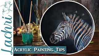 Acrylic Painting Tips - Surreal Zebra & Bee Hive - Lachri
