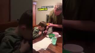 Finally this cute boy ate broccoli | funny behaviour of his father.