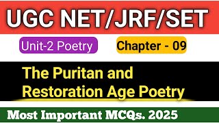 the puritan and restoration age poetry || restoration age in english literature ugc net ||