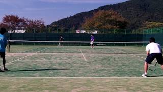 滋賀県ソフトテニス近江八幡市秋季2014　決勝　森・江南(草津クラブ・one315)ー本田・山形(金曜会・滋賀21)