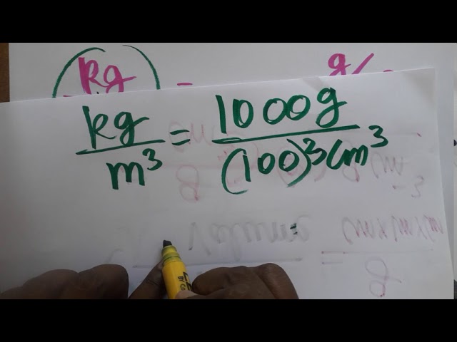 Density And Conversion Of Kg M3 To G Cm3 By Masood Sir 43 Off