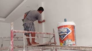 របៀបបៀក ថ្នាំជញ្ជាំងផ្ទះ,Wall Paint Techniques of Home Construction work#design #structure