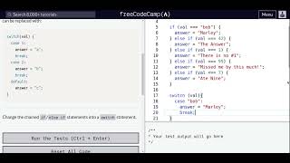 Lesson 79 | Basic JavaScript | Replacing If Else Chains with Switch