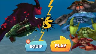 RED BEHELLMOUTH VS ALL GIANT CRAB BOSS NEW 2025 UPDATE - Hungry Shark Evolution