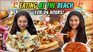 WE ONLY ATE AT A BEACH FOR 24 HOURS FOOD CHALLENGE | Eating Mumbai Street Food at Girgaon Chowpatty