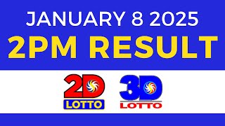 2pm Lotto Result Today January 8 2025 | PCSO 2D 3D Lotto