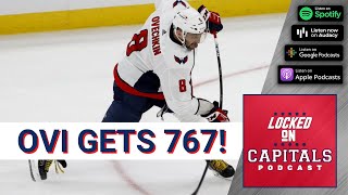 Alex Ovechkin gets his 767th goal, passing Jagr. Fjallby gets his first NHL goal