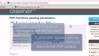 PHP Tutorial : PHP Functions passing parameters