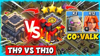 TH9 VS TH10 Max Attack Strategy 2023 | Th9 VS Th10 War Attack Strategy (Clash of Clans)