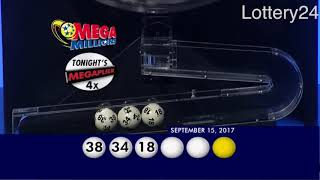 2017 09 15 Mega Millions Numbers and draw results