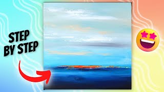 How to paint an abstract landscape painting | Step by Step Tutorial