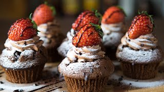 Christmas Strawberry & Chocolate cupcake | Cooking