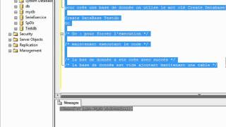 Create database and table using MS Sql Server 2008