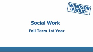 First Year Courses - Social work