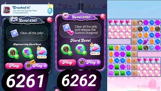 candy crush saga level 6261 | Nightmarishly Hard level | 6262 Hard level | anudeep CC gaming💪 #candy