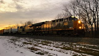 I010 - Beautiful K5HLR2 Doppler Effect CSX ET44AH #3463 \u0026 AH4400CM #7010 - Unionville OH Nov 2022