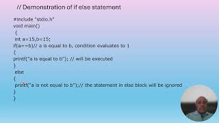 Decision control construct if - else in programming in C.