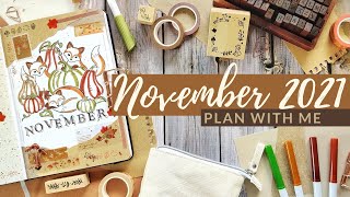 Plan With Me || November 2021 Scrapbook Style Bullet Journal Setup + Notebook Therapy Haul