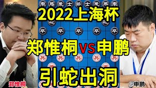 郑惟桐vs申鹏 弃象引蛇出洞 妙手送兵成杀 2022上海杯【四郎讲棋】