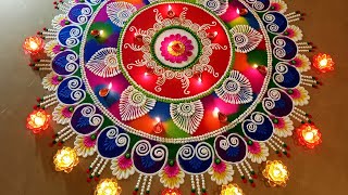 Big , multicolour and attractive rangoli for Diwali. Try it !! .