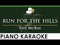 Tate McRae - run for the hills - LOWER Key (Piano Karaoke Instrumental)