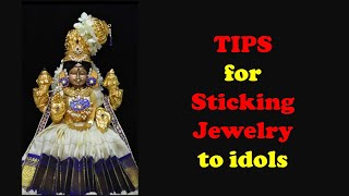 Tips for sticking the jewelry onto a deity idol #devialankaram | DEVI FULL ALANKARAM||Shringar