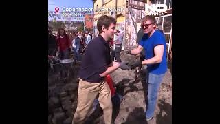 Residents of Christiania remove cobblestones of Pusher Street to hinder drug dealing