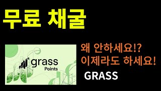 이미 수익 인증 나옴! GRASS 코인 무료 채굴 서두르세요.