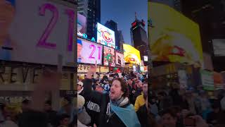 Celebrating Messi and Argentina's World Cup win in Times Square #gottalovenewyork