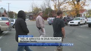12 arrested in drug roundup