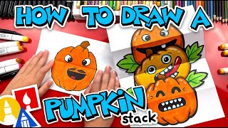 How To Draw A Funny Pumpkin Stack - Folding Surprise