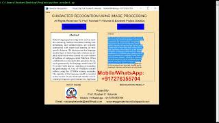 Character Recognition Using Python Opencv | Optical Character Recognition Using Image Processing