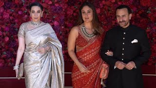 Kareena Kapoor, Saif ALi Khan , Karishma Kapoor At Aadar Jain \u0026 Alekha Advani Marriage Ceremony